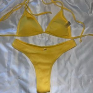 Yellow 2 piece bathing suit
